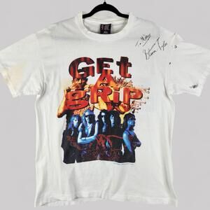 Vintage Aerosmith Shirt Mens Extra Large Get A Grip 1993 Giant USA Signed 90s